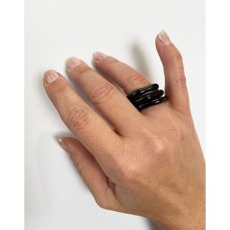 Jane DArensbourg Black Organic Band Glass Ring