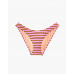 Madewell Striped Terry Curved-Waist Bikini Bottom