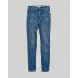 10 High-Rise Skinny Jeans in Foregate Wash: Knee-Rip Edition