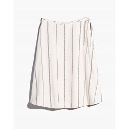 Side-Tie Cover-Up Midi Skirt in Stripe