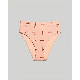 Madewell x Caroline Z Hurley High-Cut Bikini Bottom in Abstract Alpha