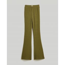 Ribbed Pull-On Flare Pants