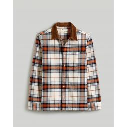 Corduroy-Collar Easy Shirt-Jacket