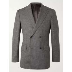 Archie Reid Slim-Fit Double-Breasted Prince of Wales Checked Wool Suit Jacket