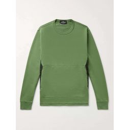 Nylon-Trimmed Garment-Dyed Loopback Cotton-Jersey Sweatshirt