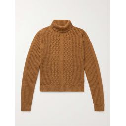 Cable-Knit Wool Rollneck Sweater