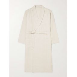 Belted Linen-Canvas Robe