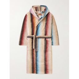 Byron Cotton-Terry Jacquard Hooded Robe