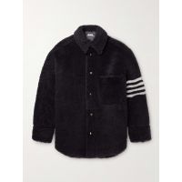 Oversized Striped Shearling Jacket