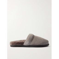 David Shearling-Lined Suede Slippers