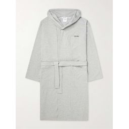 Logo-Embroidered Cotton-Blend Jersey Hooded Robe