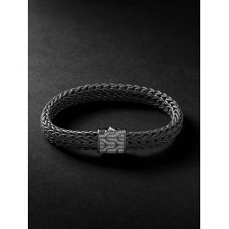 Classic Chain Black Rhodium-Plated Diamond Bracelet