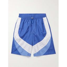 Straight-Leg Colour-Block Shell Drawstring Shorts