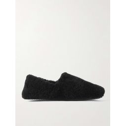 Leather-Trimmed Shearling Slippers