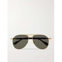 Aviator-Style Gold-Tone and Acetate Sunglasses