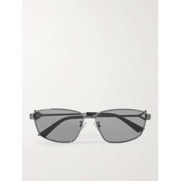 D-Frame Silver-Tone Sunglasses