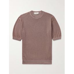 Honeycomb-Knit Silk and Cotton-Blend T-Shirt
