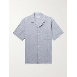 Palm Mc Pat Convertible-Collar Slub Linen Shirt
