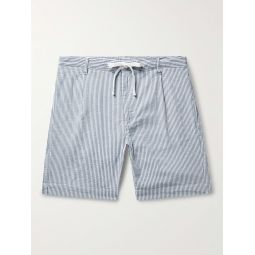 Tank Slim-Fit Straight-Leg Printed Cotton Oxford Drawstring Shorts