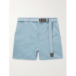 Straight-Leg Belted Faux Suede Shorts