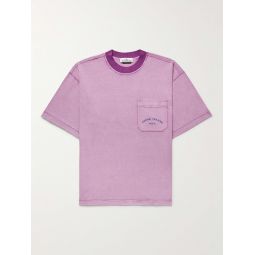 Marina Garment-Dyed Logo-Print Cotton-Jersey T-Shirt