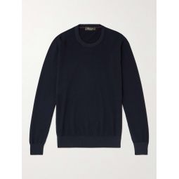Cotton and Silk-Blend Pique Sweater