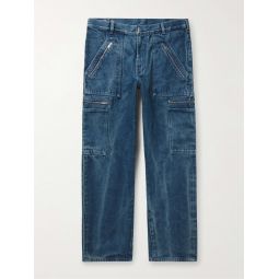Zip-Detailed Wide-Leg Jeans