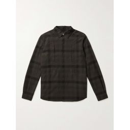 Checked Brushed Cotton-Twill Overshirt