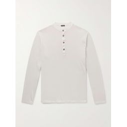 Cotton and Cashmere-Blend Jersey Henley T-Shirt