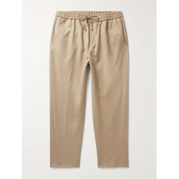 Tapered Wool-Blend Twill Drawstring Trousers