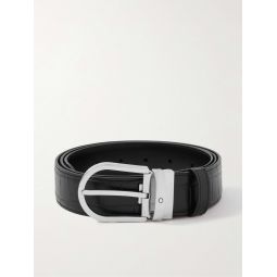 3.5cm Reversible Croc-Effect Leather Belt