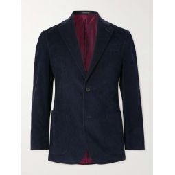 Slim-Fit Double-Breasted Cotton-Needlecord Suit Jacket