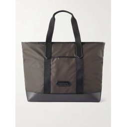 Leather-Trimmed Recycled Nylon Weekend Bag