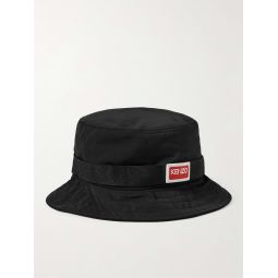 Logo-Appliqued Webbing-Trimmed Shell Bucket Hat