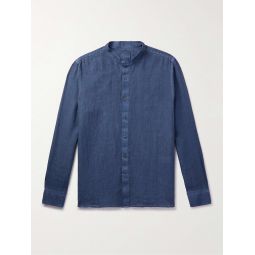 Grandad-Collar Linen Shirt