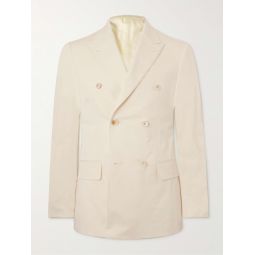 Figaro Slim-Fit Double-Breasted Cotton-Blend Suit Jacket