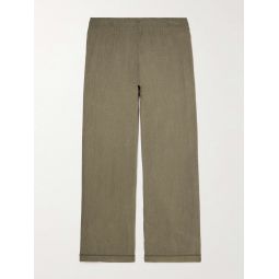 Reduced Straight-Leg Crepon Trousers