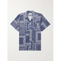 Camp-Collar Bandana-Print Cotton-Sateen Shirt