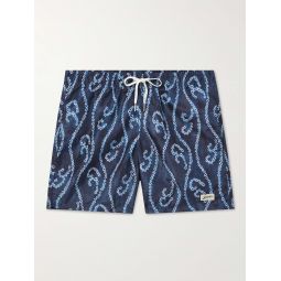 Straight-Leg Mid-Length Printed Recycled Swim Shorts