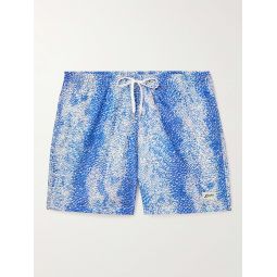 Painted Moss Straight-Leg Mid-Length Printed Recycled Swim Shorts