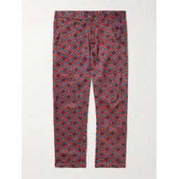 Carbo Straight-Leg Printed Cotton and Modal-Blend Twill Trousers