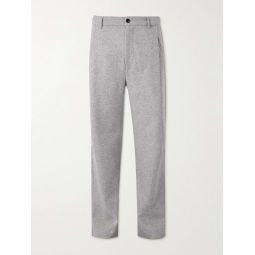 Straight-Leg Pleated Wool and Cashmere-Blend Trousers