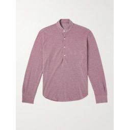 Grandad-Collar Cotton-Pique Shirt