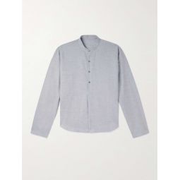 Grandad-Collar Linen and Cotton-Blend Half-Placket Shirt