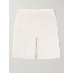 Crushed Straight-Leg Cotton and Linen-Blend Shorts