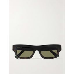 Rectangular-Frame Tortoiseshell Acetate Sunglasses