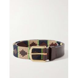 Polo 2.8cm Embroidered Leather Belt