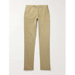 Slim-Fit Garment-Dyed Cotton-Canvas Suit Trousers