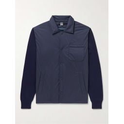 Slim-Fit Panelled Cotton and Shell Padded Shirt Jacket
