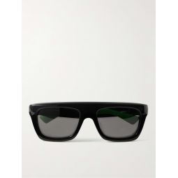 Square-Frame Rubber-Trimmed Acetate Sunglasses